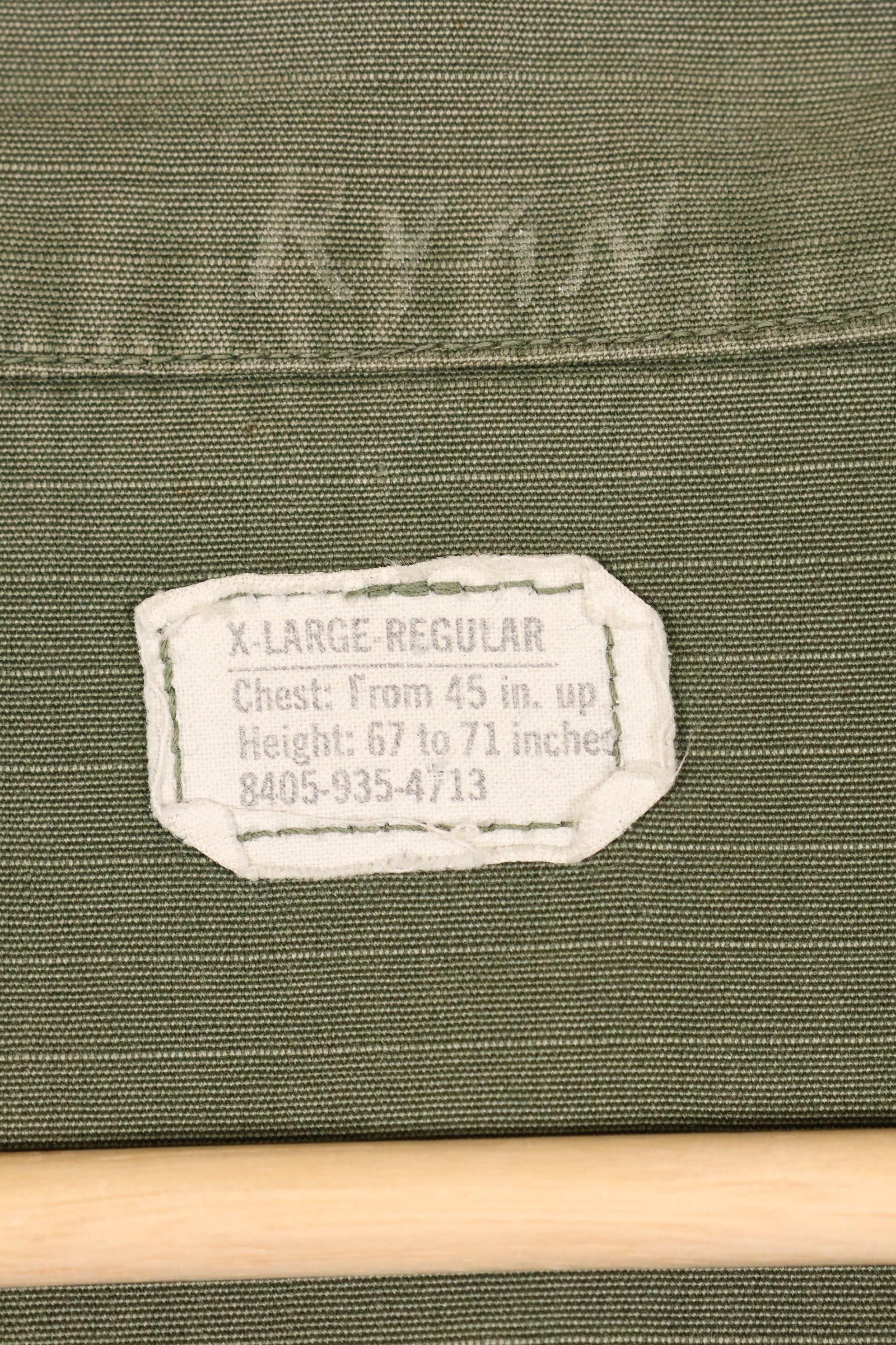 1968 Contract X-L-R 4th Model Jungle Fatigue Jacket, faded, used.