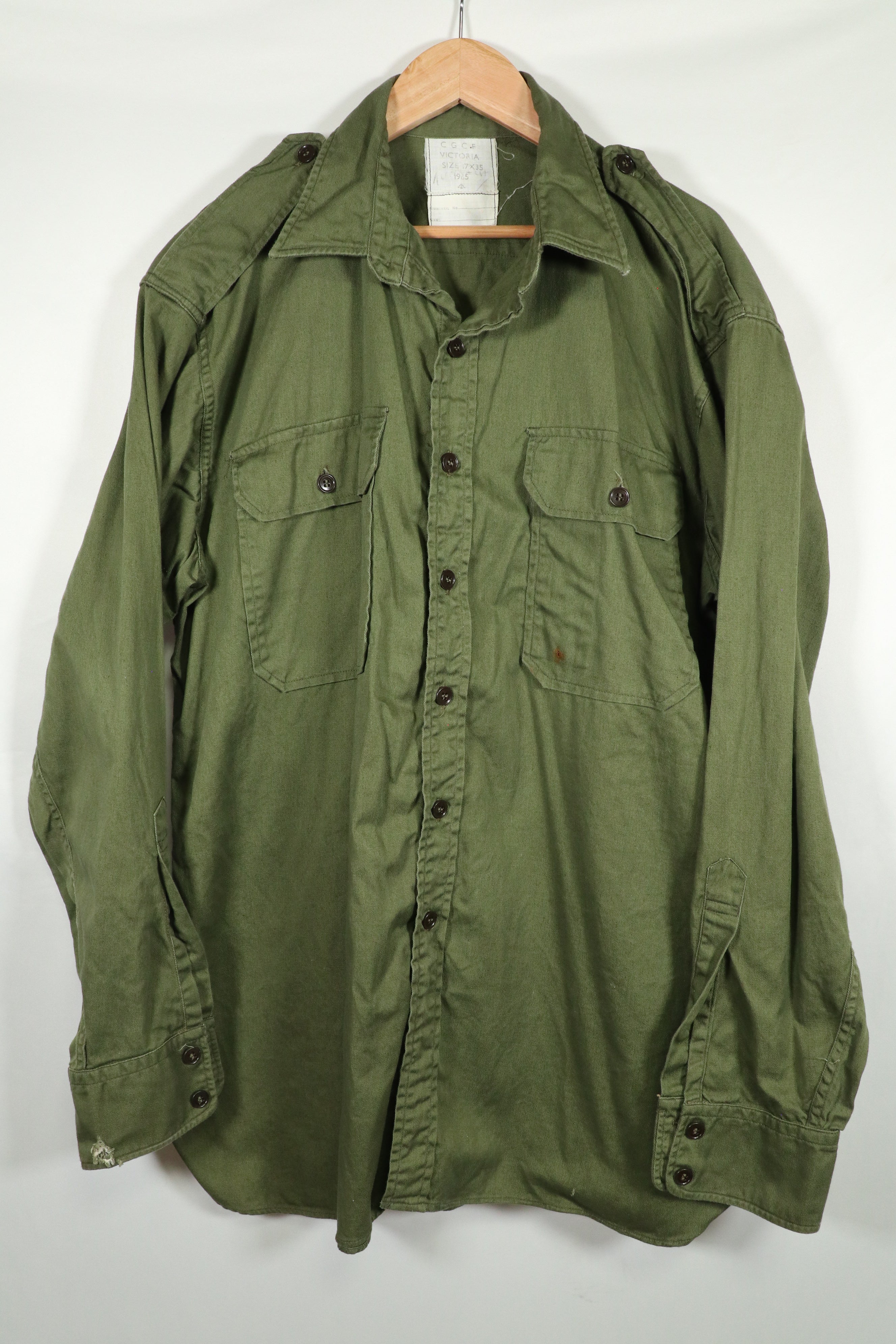 実物　1965年製　オーストラリア軍　ファティーグシャツ　中古品