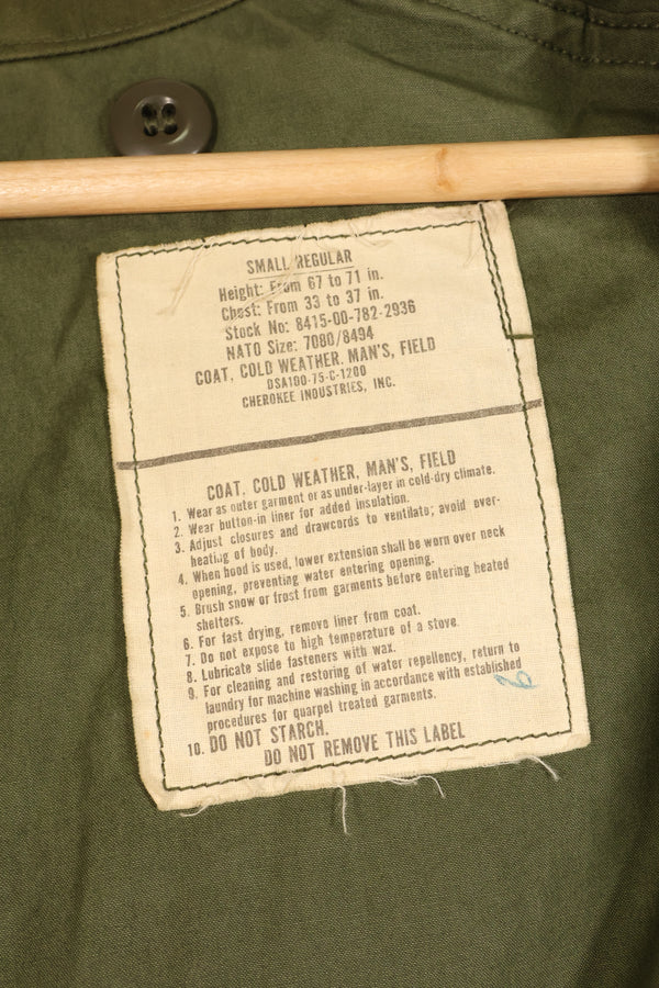 1975 Contract, S-R, U.S. Military, M65 Field Jacket, Good Condition, Jacket Only, Used