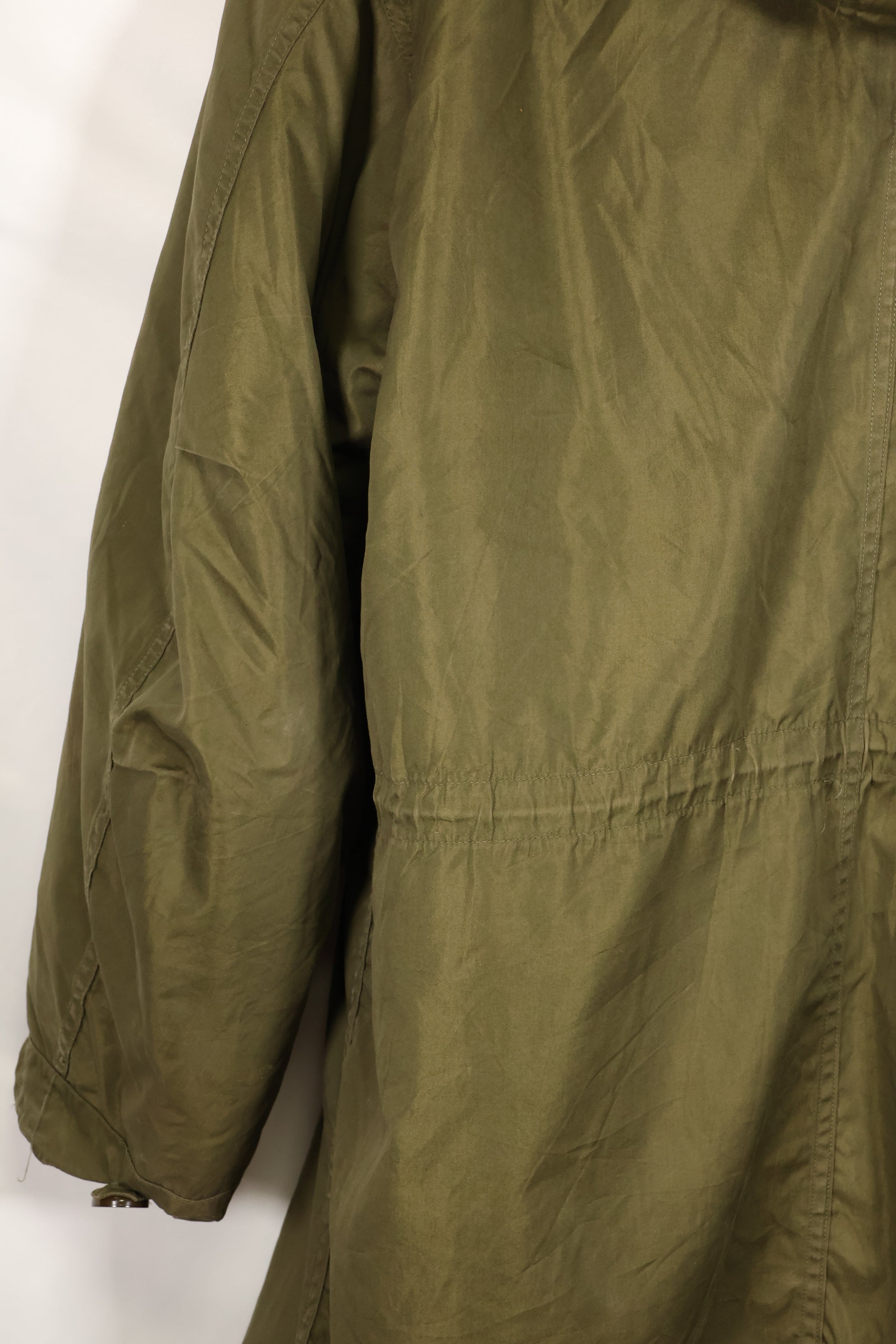 Early 1950s M51 Field Parka with fishtail wool pile liner, used.
