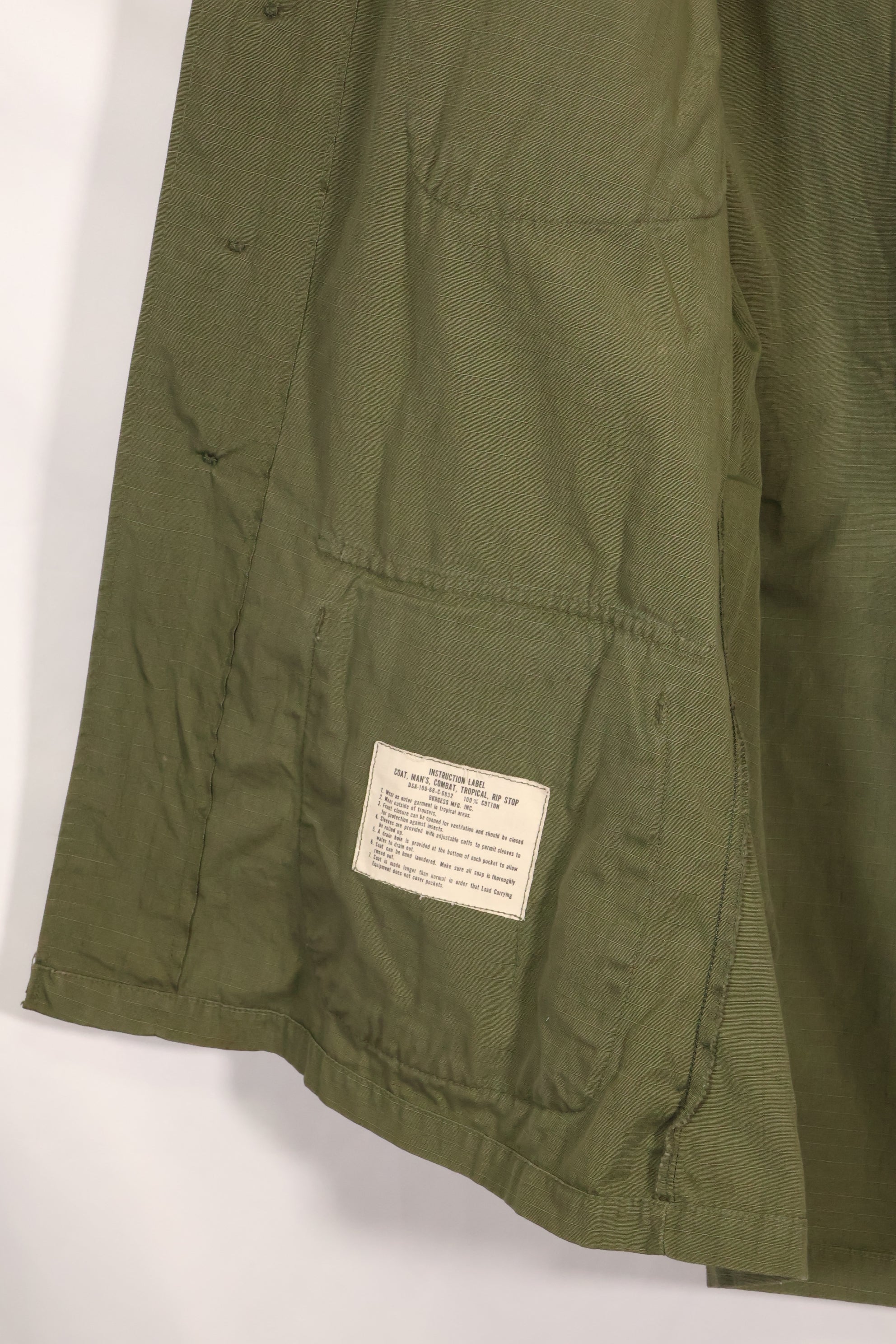 เสื้อแจ็คเก็ต Jungle Fatigue มือสอง รุ่น 4th Model ฤดูใบไม้ผลิ/ฤดูร้อน ปี 1968