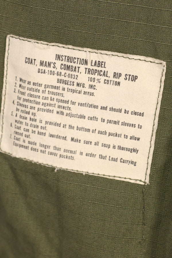 เสื้อแจ็คเก็ต Jungle Fatigue มือสอง รุ่น 4th Model ฤดูใบไม้ผลิ/ฤดูร้อน ปี 1968