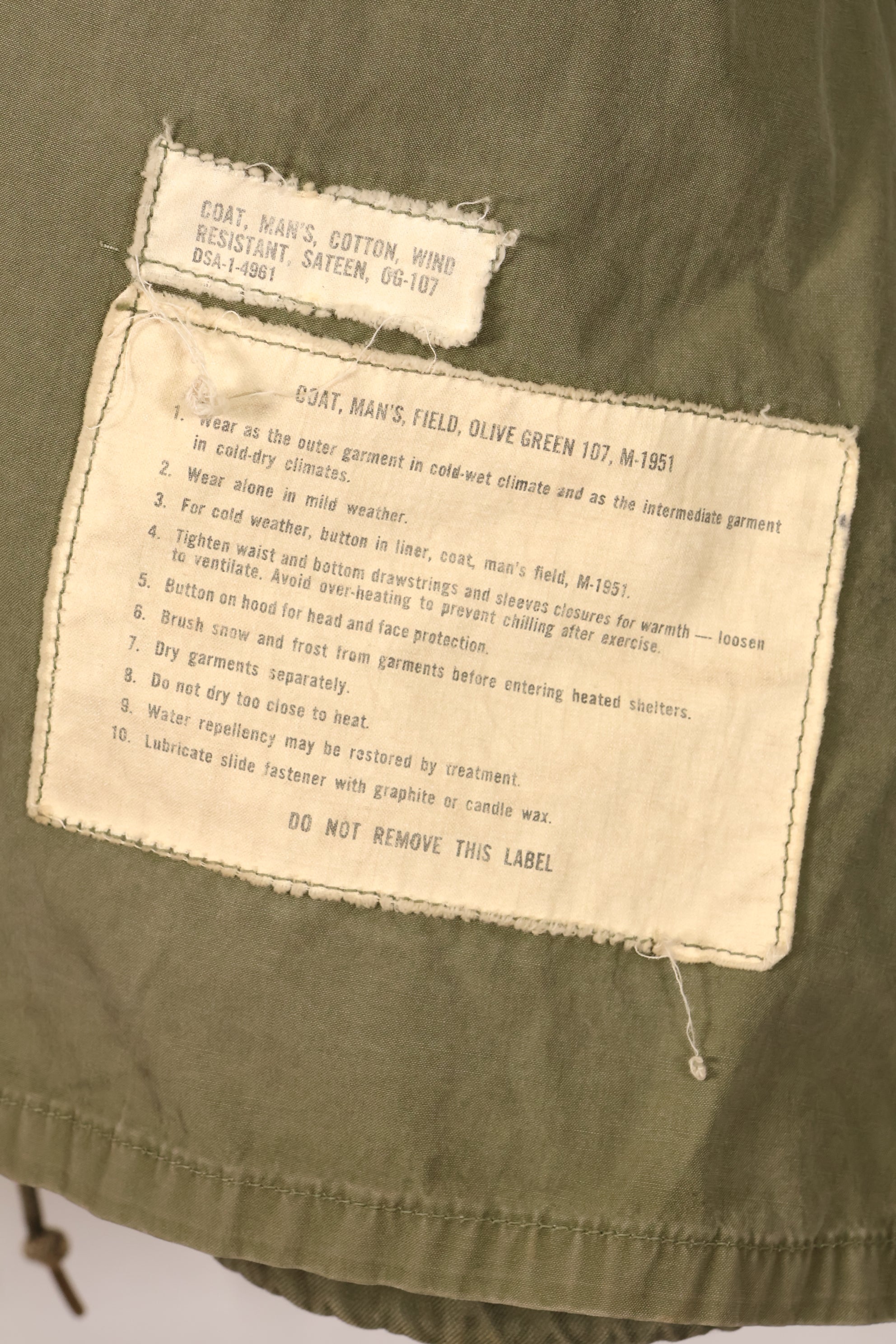 1960年代前半ロット　M-R　アメリカ軍　M51　フィールドジャケット　ライナー付き　中古品