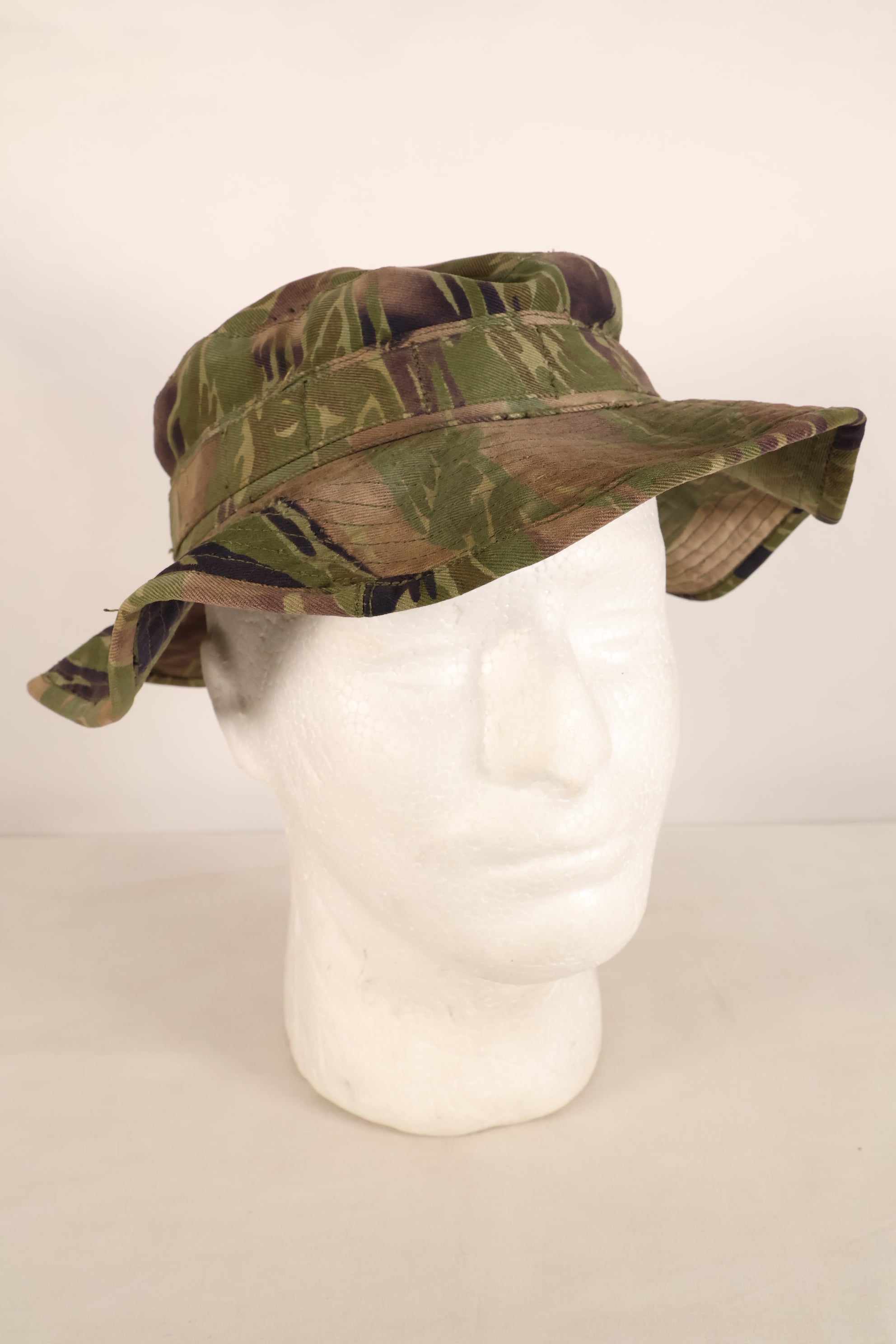 Authentic Fabric: Tiger Stripe, TO78, Silver Tiger Pattern, CISO Cut, Boonie Hat, Post-War, Used