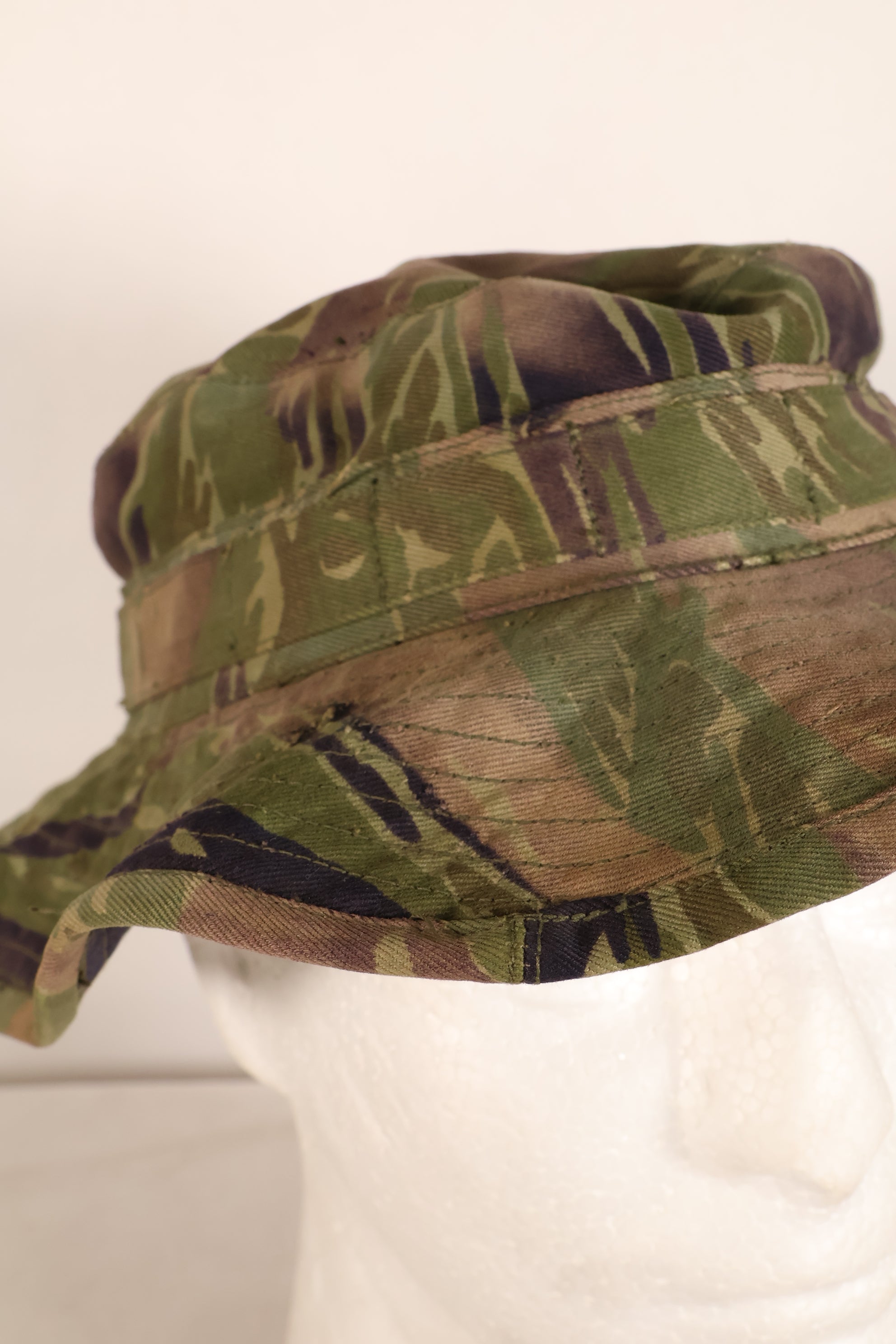 Authentic Fabric: Tiger Stripe, TO78, Silver Tiger Pattern, CISO Cut, Boonie Hat, Post-War, Used