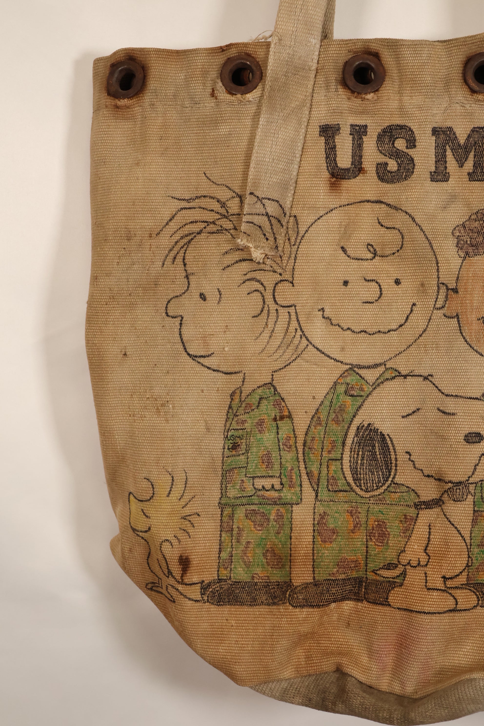 オーダーメイド品　WWII アメリカ海軍　ダッフルバッグ改造　スヌーピーモチーフ　LA Kitzfitz 製