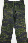 Real 1970s Late War Tiger Stripe Pants, used, black dyed.
