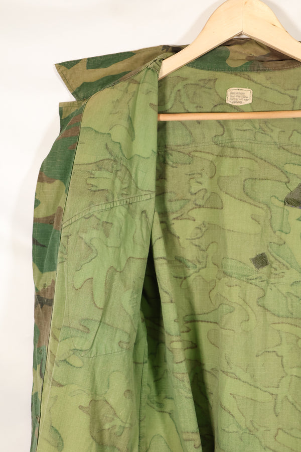 1968 Contract L-R Ripstop ERDL Camouflage Jungle Fatigue Jacket in good used condition