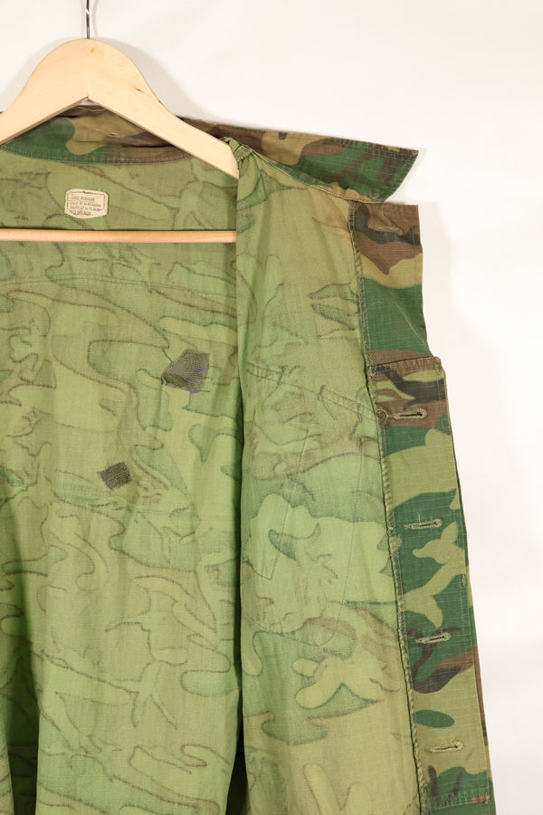 1968 Contract L-R Ripstop ERDL Camouflage Jungle Fatigue Jacket in good used condition