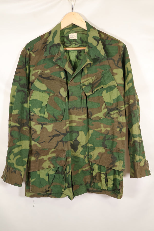 1969年契約　M-S　リップストップ　ERDL迷彩　ジャングルファティーグ　ジャケット　褪色あり　中古品