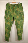実物生地　戦後製造　実物ミッチェル迷彩　シェルターハーフ製　1st Model ジャングルファティーグ　パンツ　中古品