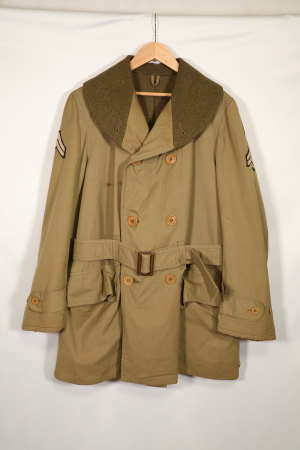 Real 1940s U.S. Army Mackinaw Coat Jeep Coat, used, patch later added.