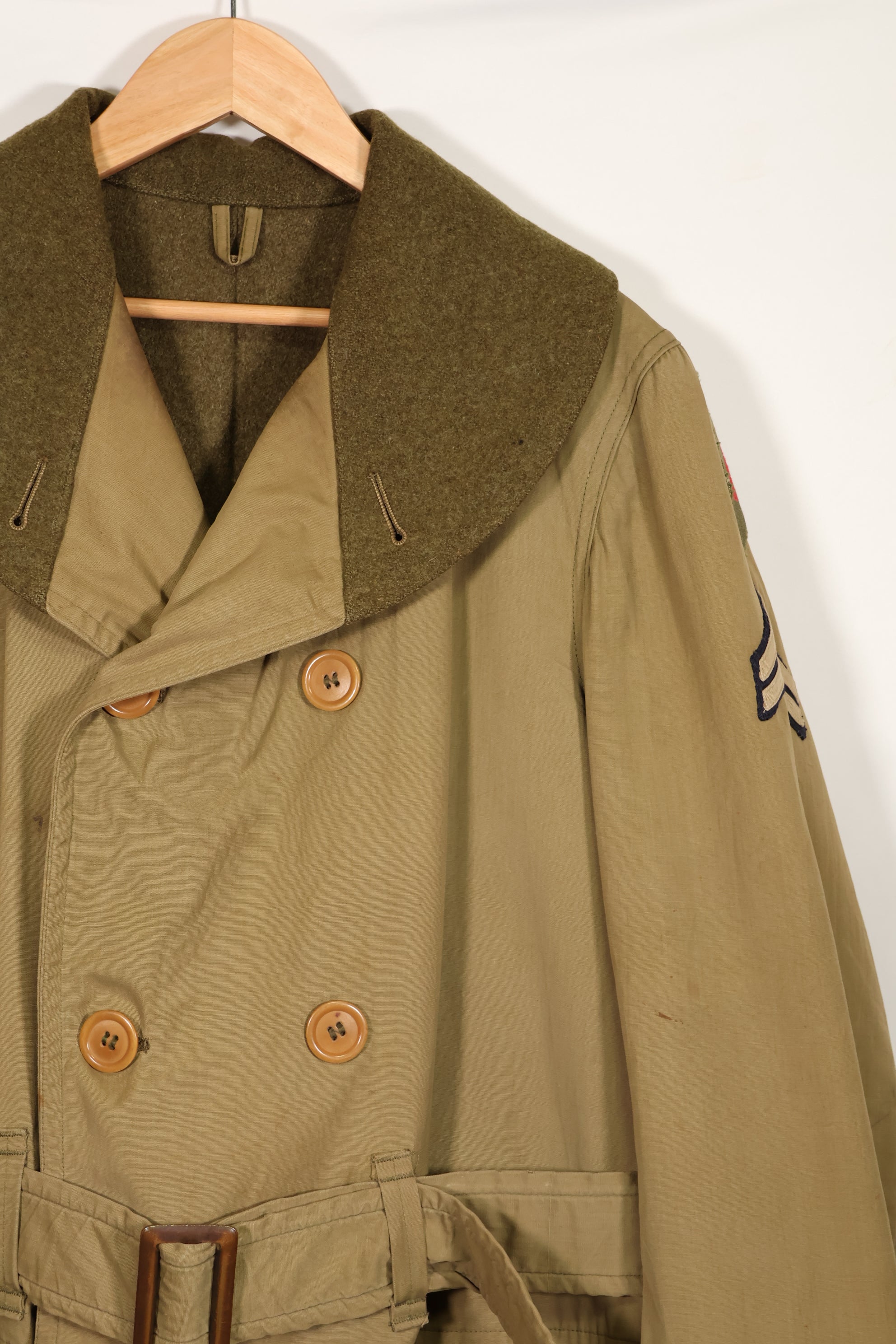 実物　1940年代　アメリカ軍　マッキーノコート　ジープコート　中古品　パッチ後付け