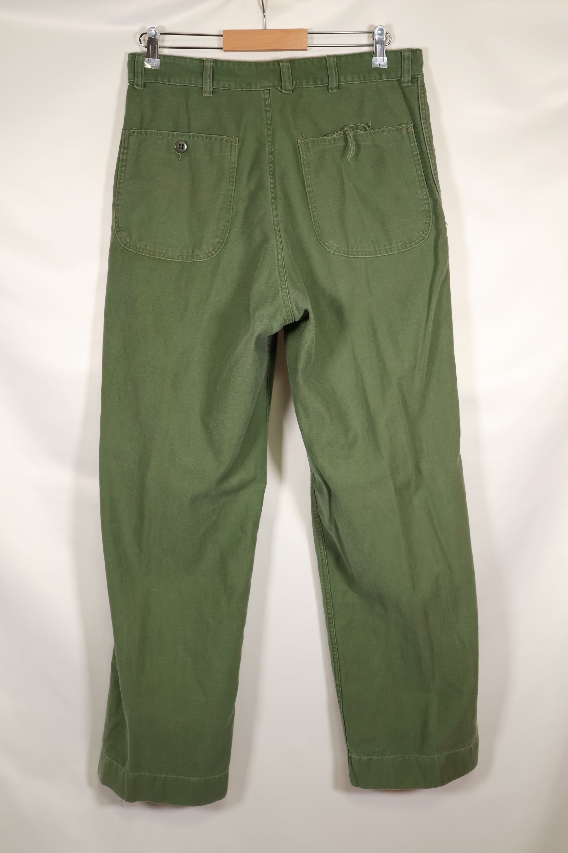 1950s-60s estimated 34 USMC P-56 utility pants, used with fading.