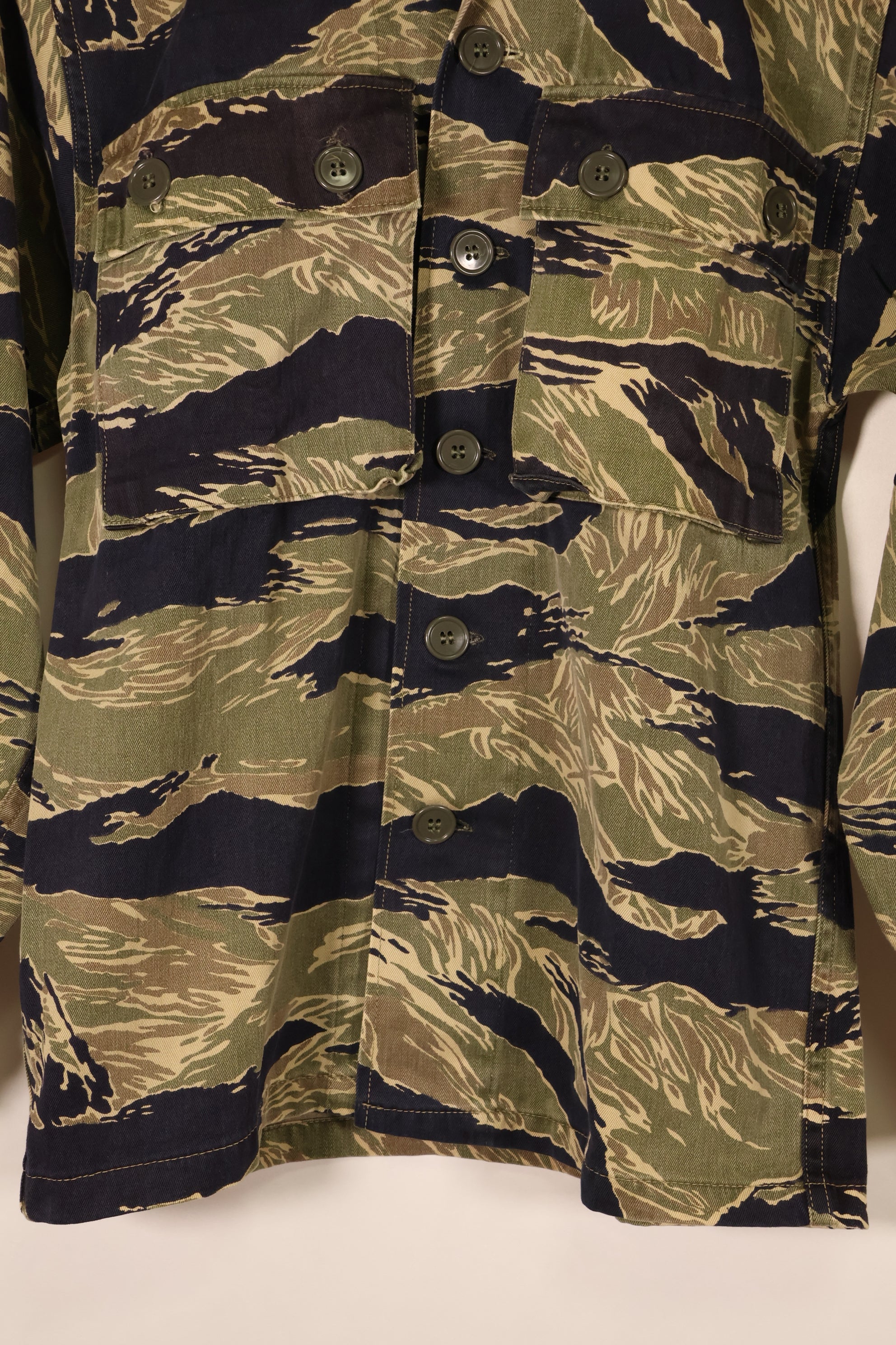 Circa 1965, Made in Japan, US-S, Okinawa Tiger Pattern, Tiger Stripe, US-cut shirt, JWD, Used
