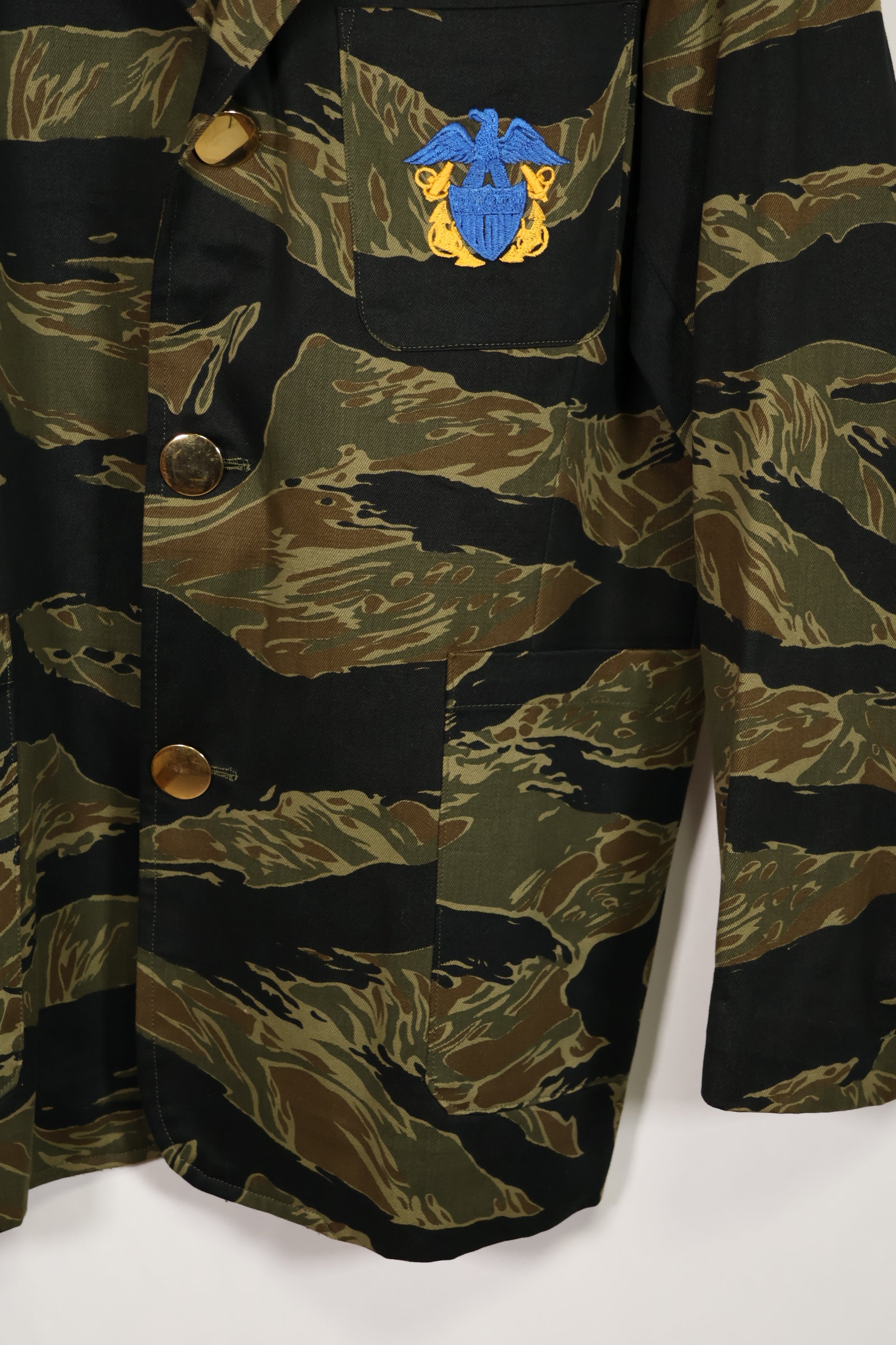 Made of real fabric U.S. Navy Tiger Stripe Party Jacket, embroidered, never used.