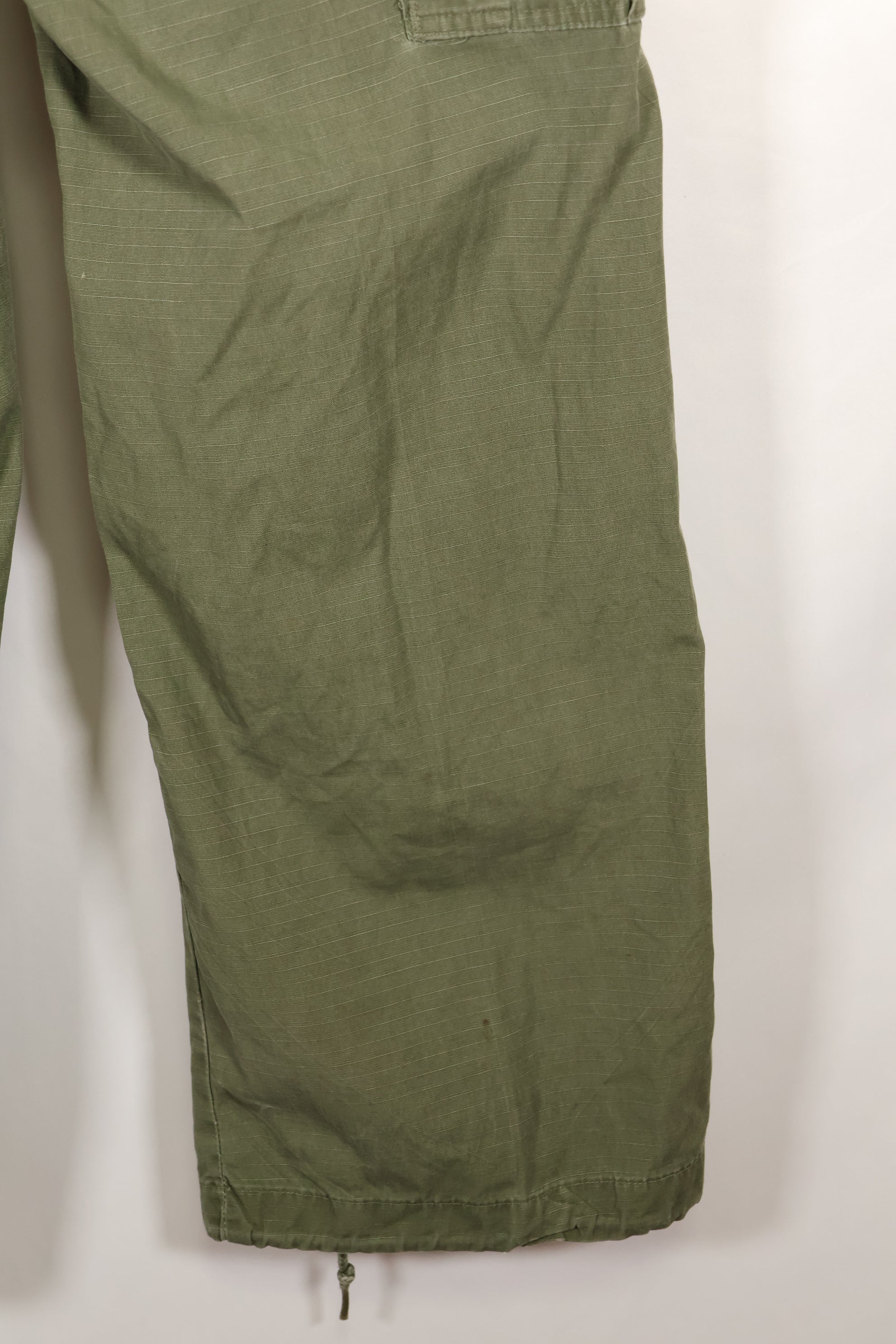 1968 Contract S-R 4th Model Jungle Fatigue Pants, used with fading and repairs.
