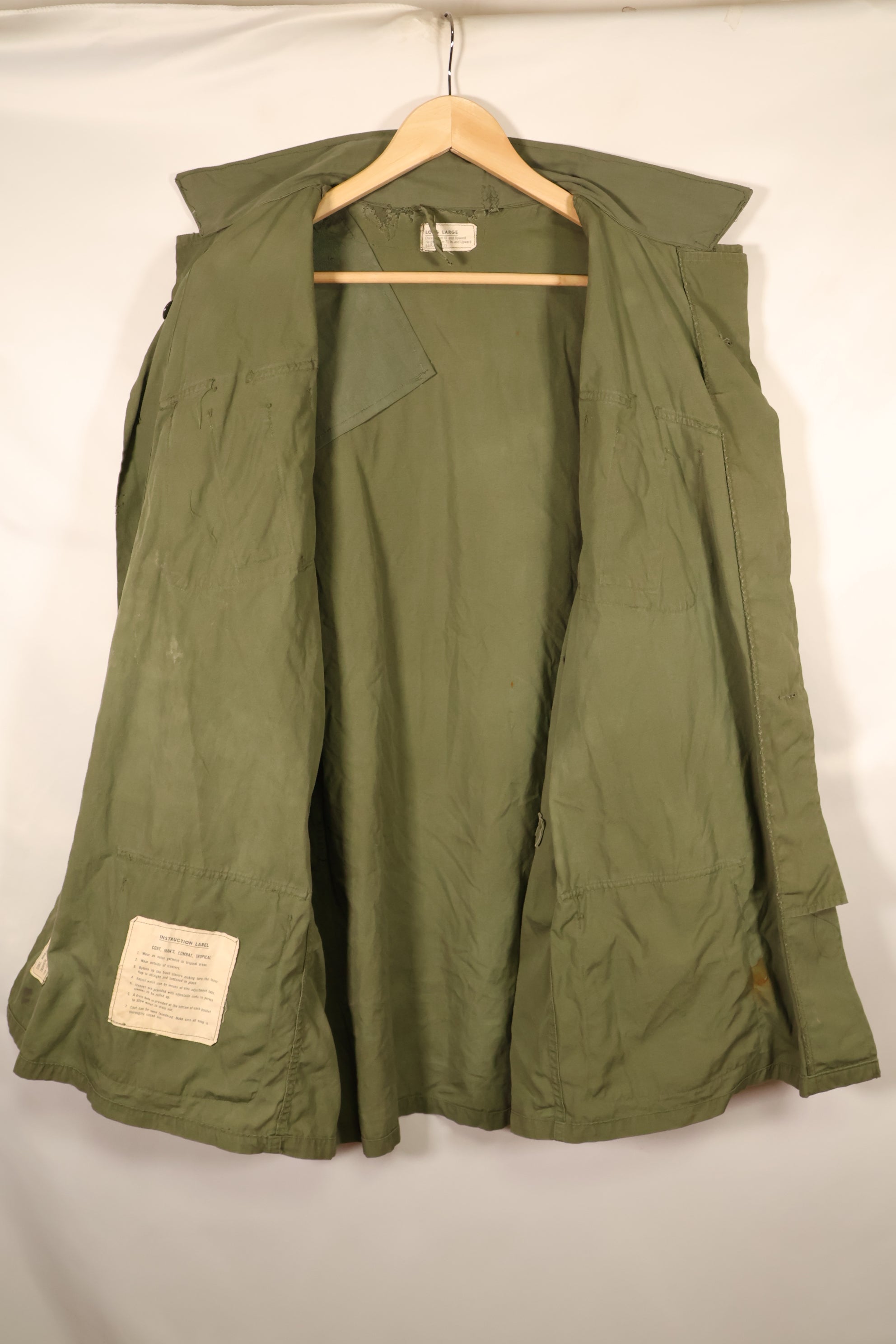 แจ็กเก็ตสนามแบบ Jungle Fatigue รุ่นแรก L-L ปี 1963 – ได้ซ่อมแซมแล้ว – มือสอง