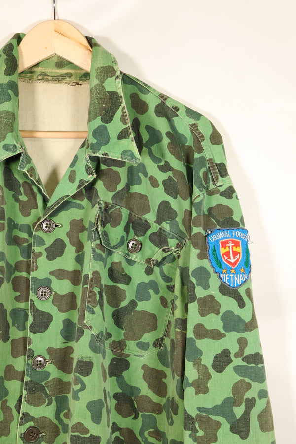 Late 1960s-early 1970s U.S. Navy advisor shirt, frogskin camouflage, locally sourced, used.