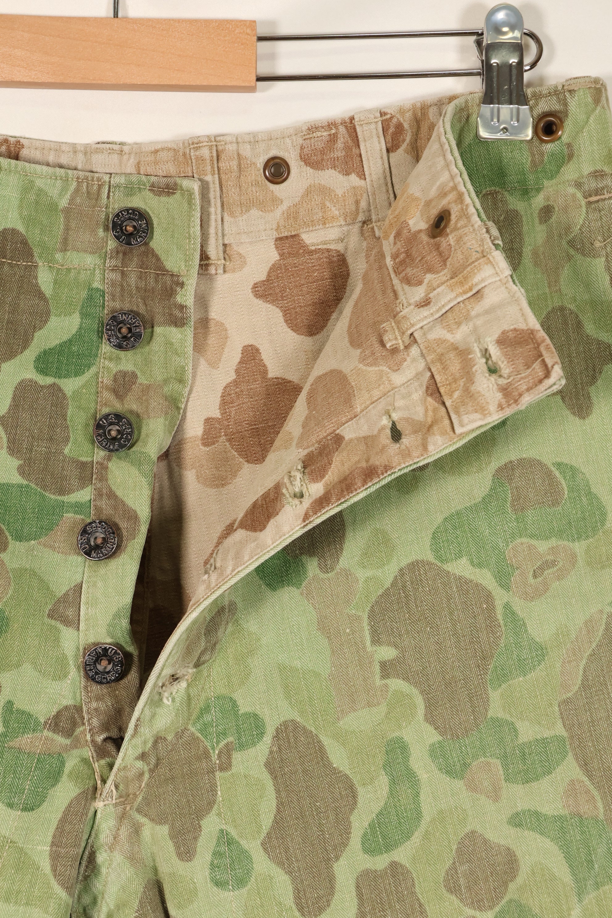 1940年代　P-44 フロッグスキン迷彩　パンツ　USMC　退色あり　傷あり　中古品