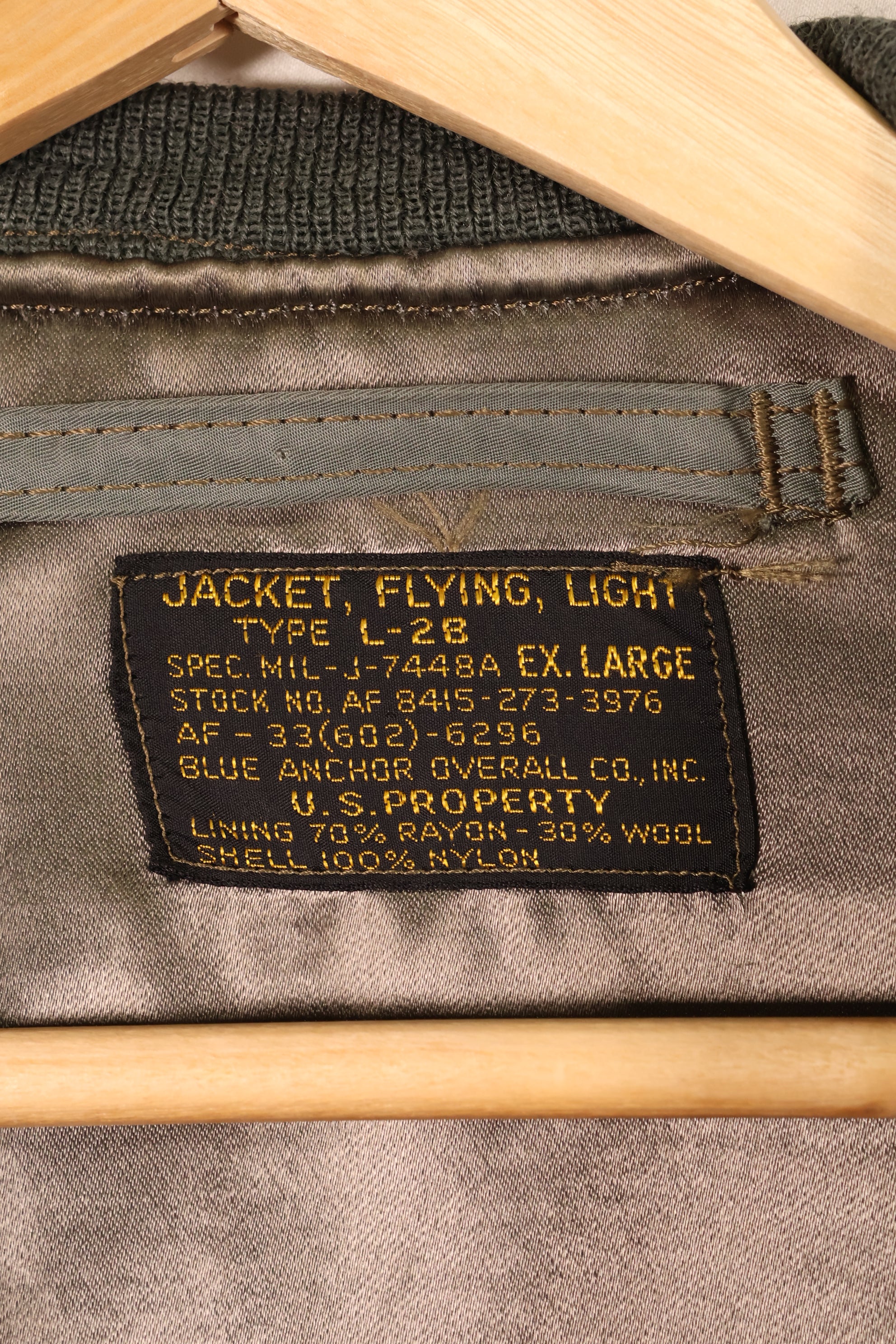 ต้นทศวรรษ 1950, ขนาด EX-LARGE, กองทัพอากาศสหรัฐอเมริกา (USAF), L2-B, Light Zone, แจ็กเก็ตบิน, มือสอง