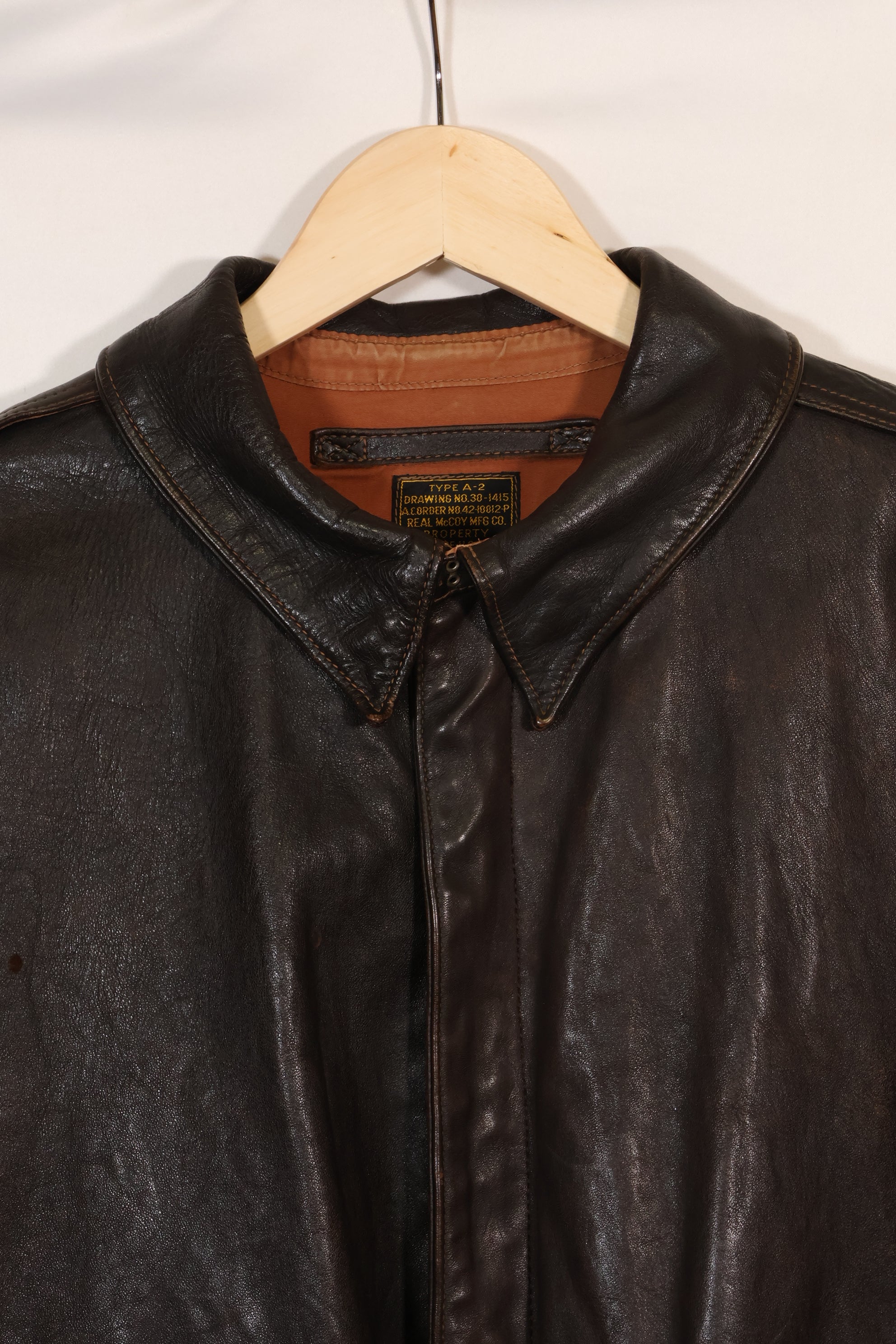 แจ็กเก็ตนักบิน Real McCoy's A-2 มือสอง สภาพดี ไซส์ 44 ผลิตในช่วงปี 2000