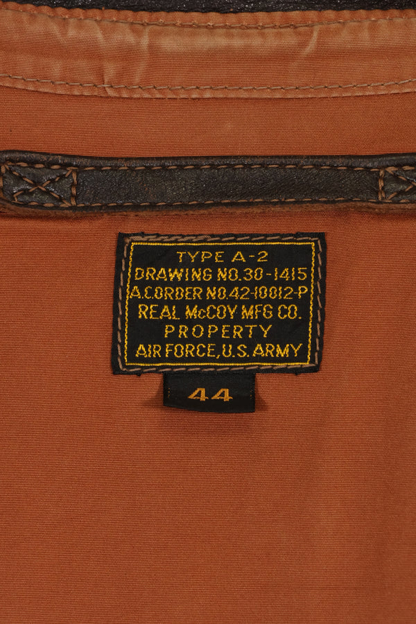 แจ็กเก็ตนักบิน Real McCoy's A-2 มือสอง สภาพดี ไซส์ 44 ผลิตในช่วงปี 2000