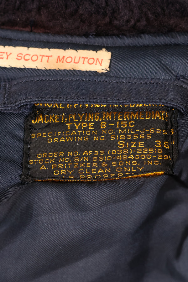 ช่วงต้นทศวรรษ 1950 38 กองทัพอากาศสหรัฐอเมริกา B-15C แจ็คเก็ตบิน โซนอินเตอร์มีเดียท มือสอง