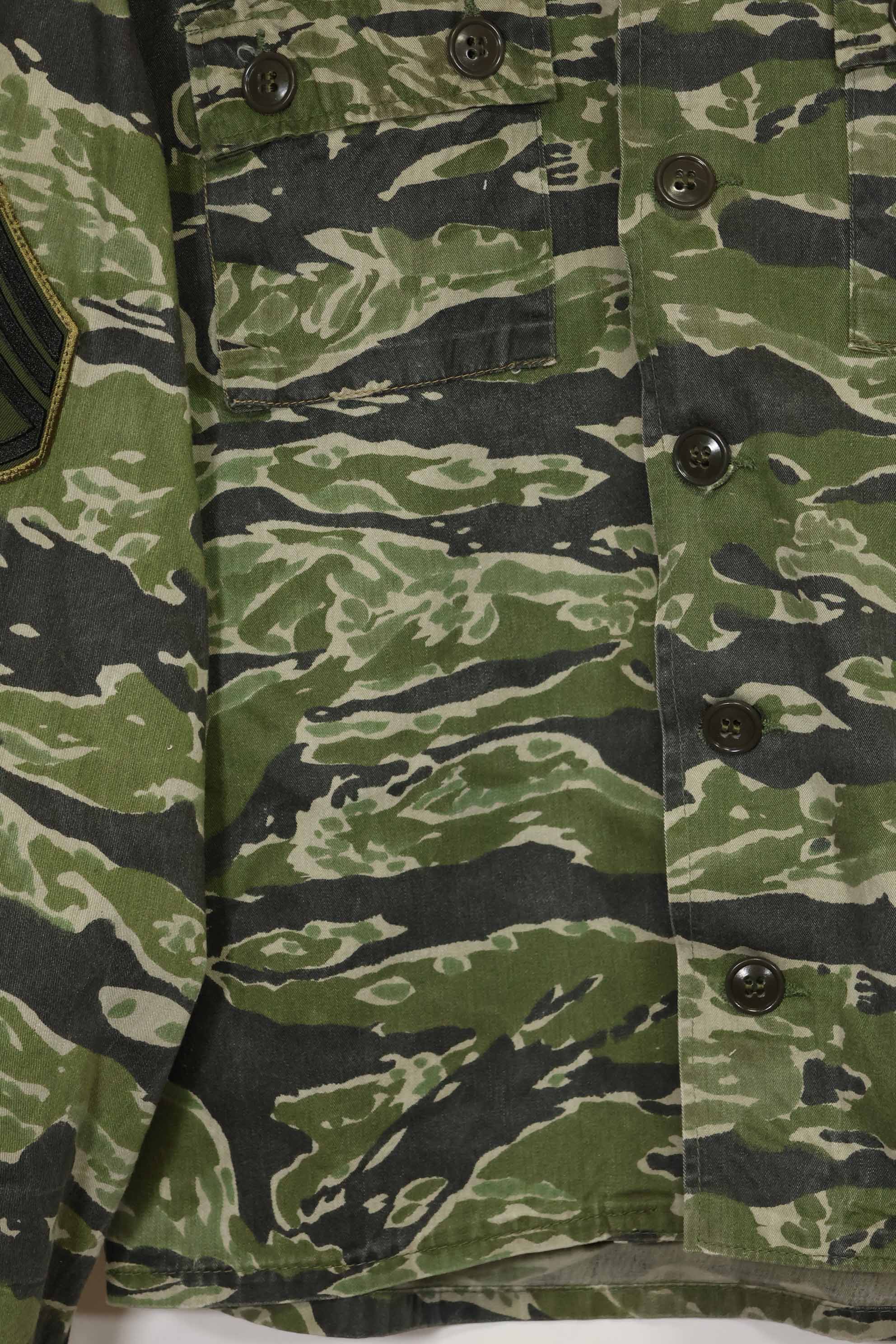 1960s Tiger Stripe Shirt CIDG Pattern Special Forces Patch Used