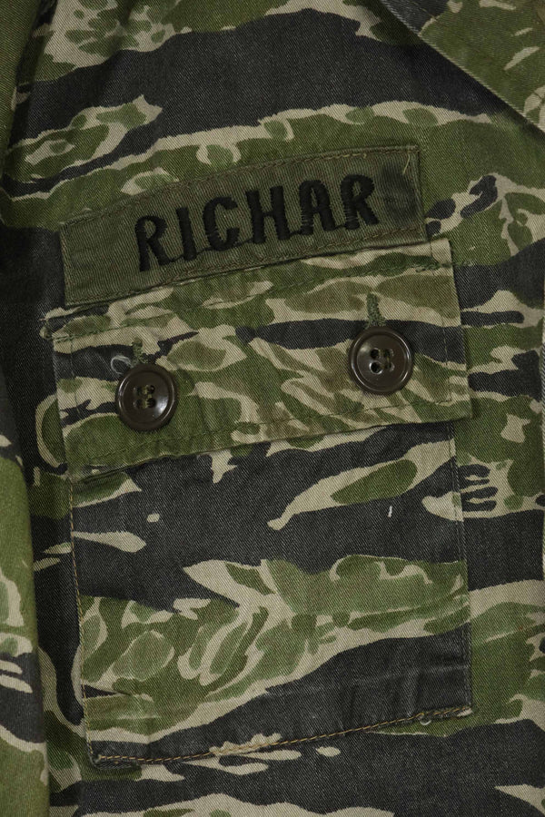 1960s Tiger Stripe Shirt CIDG Pattern Special Forces Patch Used