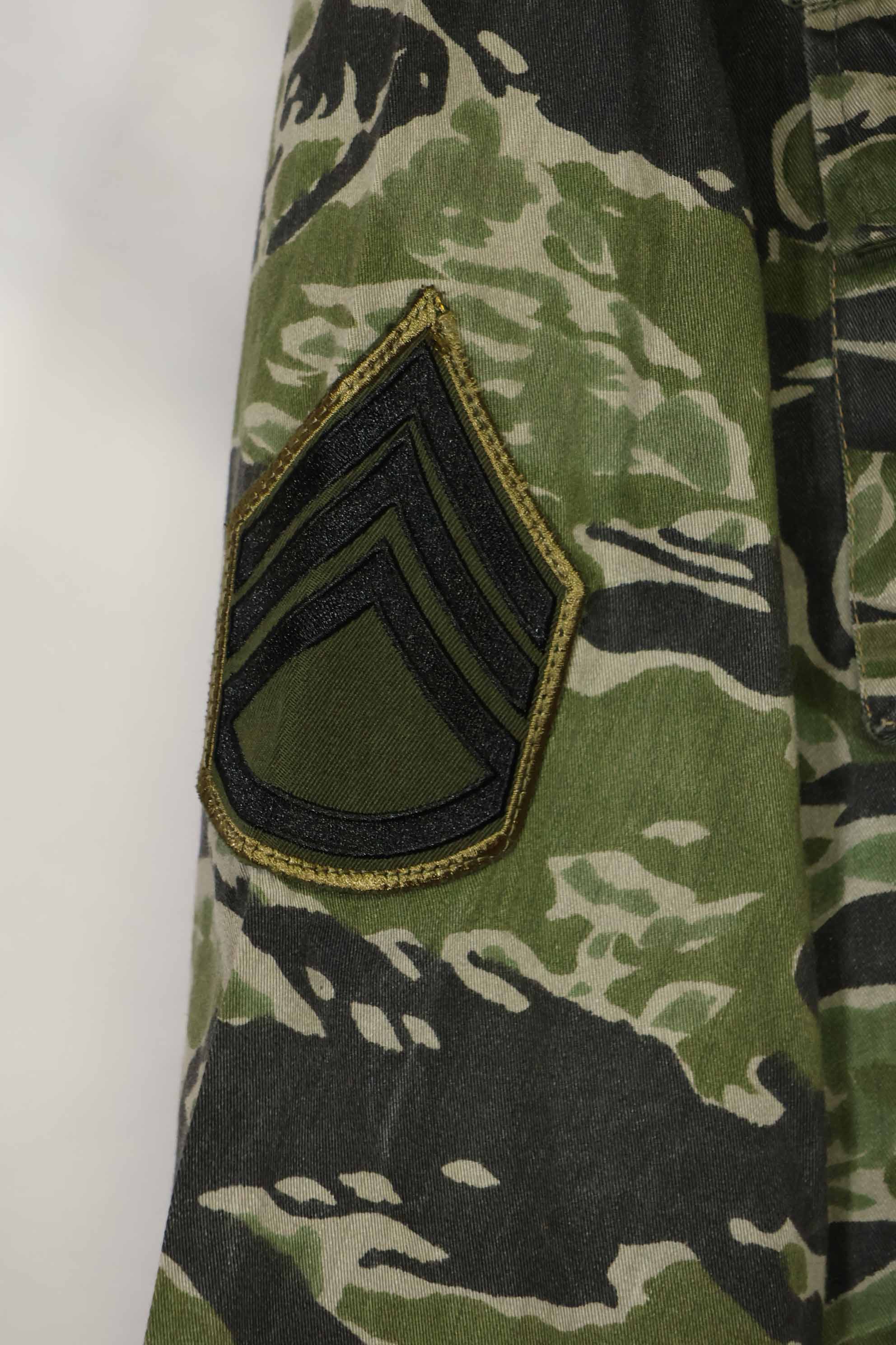 1960s Tiger Stripe Shirt CIDG Pattern Special Forces Patch Used