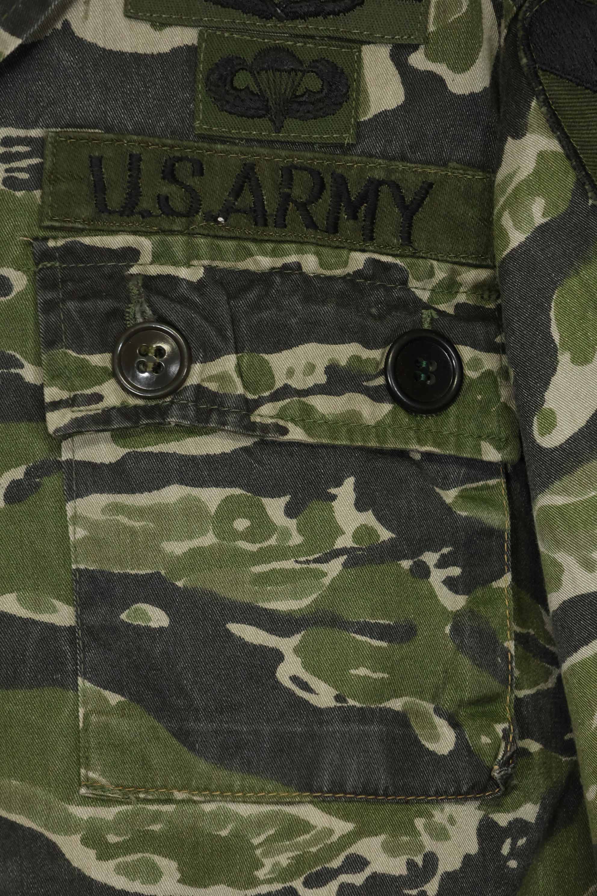 1960s Tiger Stripe Shirt CIDG Pattern Special Forces Patch Used