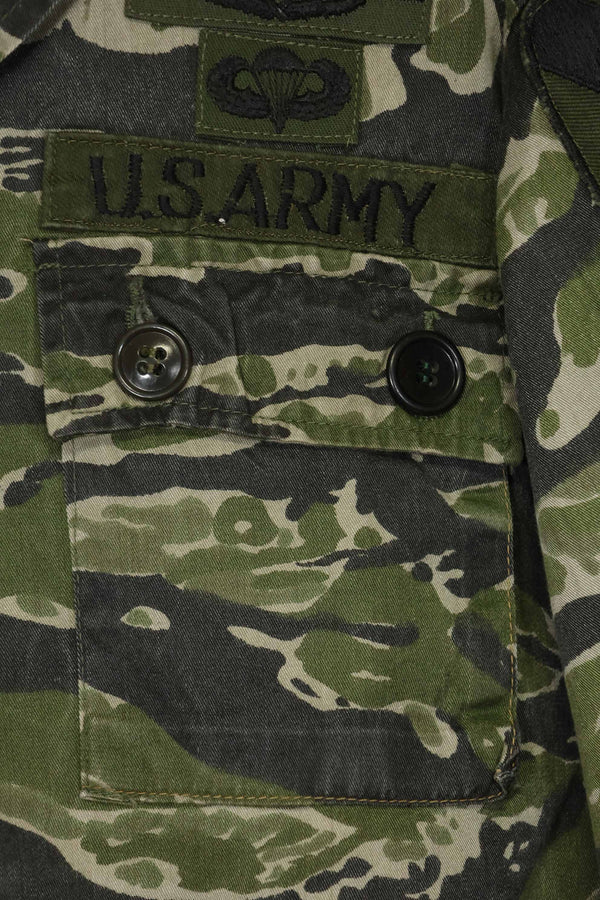 1960s Tiger Stripe Shirt CIDG Pattern Special Forces Patch Used