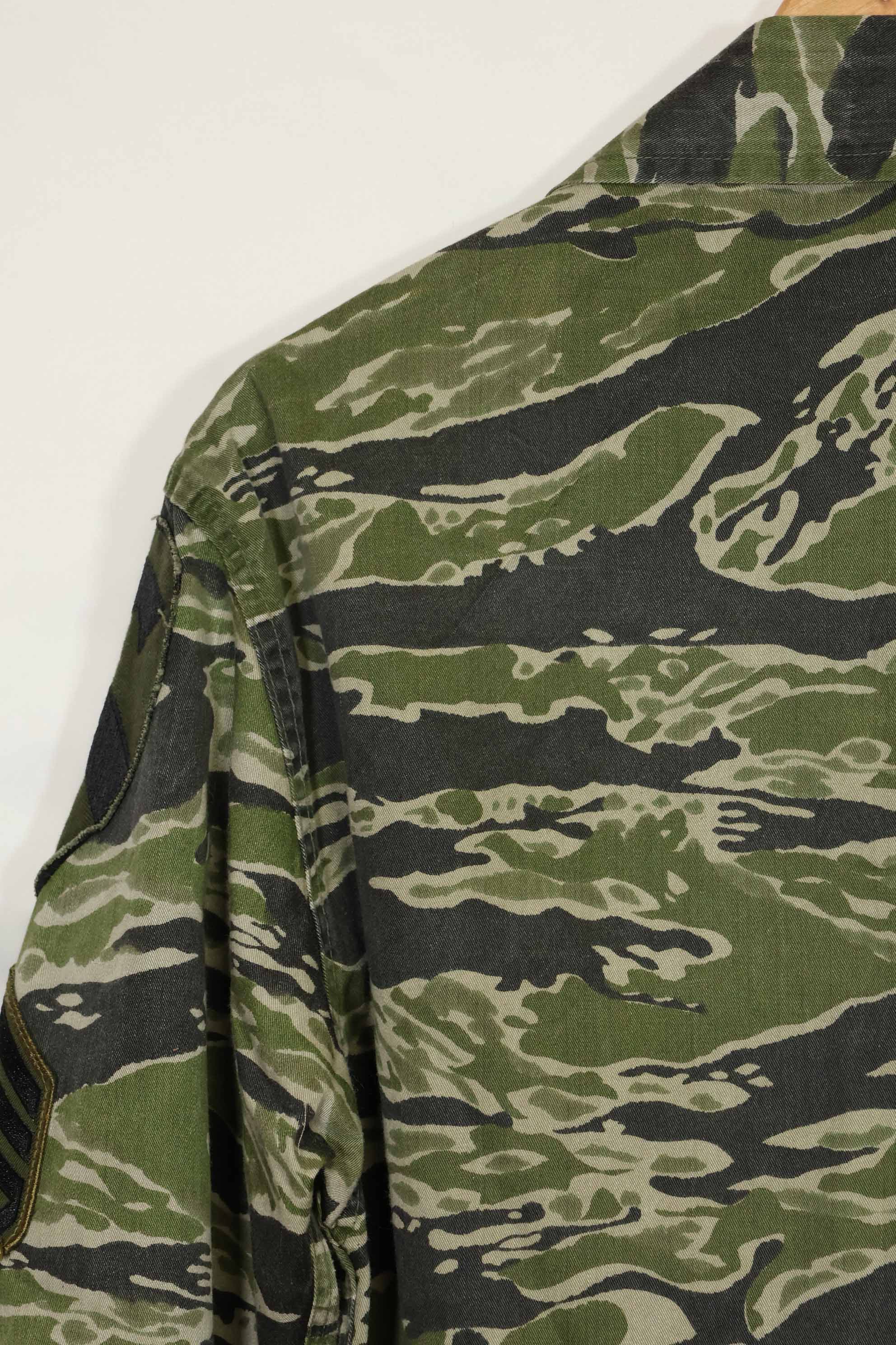 1960s Tiger Stripe Shirt CIDG Pattern Special Forces Patch Used