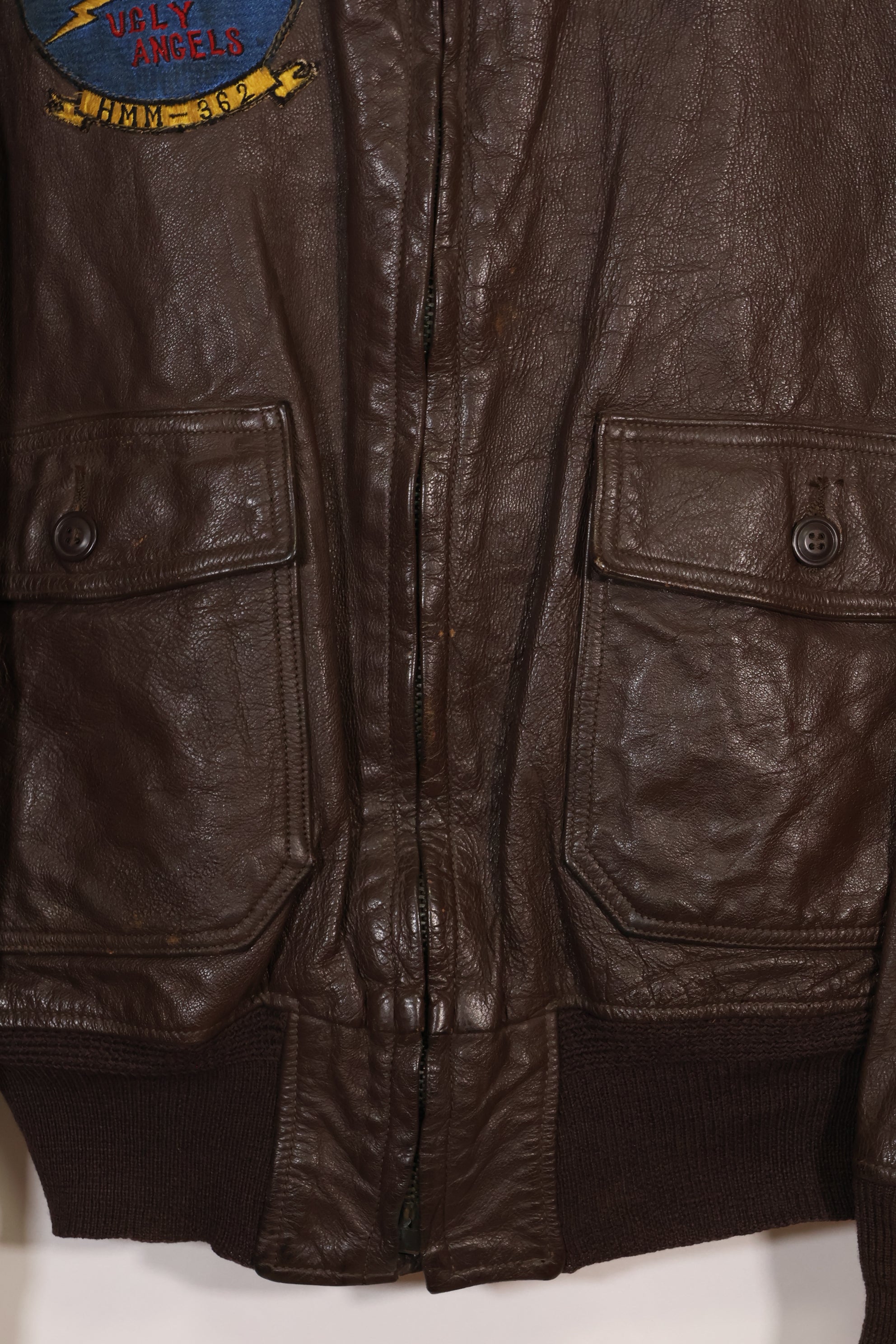 เสื้อแจ็คเก็ต G-1 Ugly Angells Flight Jacket ของนาวิกโยธินสหรัฐฯ มือสอง ขนาด 40 ต้นทศวรรษ 1960