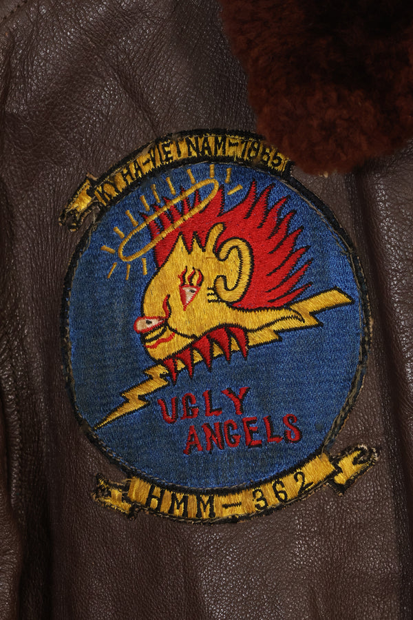 เสื้อแจ็คเก็ต G-1 Ugly Angells Flight Jacket ของนาวิกโยธินสหรัฐฯ มือสอง ขนาด 40 ต้นทศวรรษ 1960