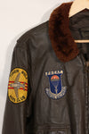 เสื้อแจ็คเก็ตนักบิน G-1 ของกองทัพเรือสหรัฐฯ ขนาดสัญญา 42 ปี 1968 FAIRECONRON ONE มือสอง