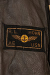 เสื้อแจ็คเก็ตนักบิน G-1 ของกองทัพเรือสหรัฐฯ ขนาดสัญญา 42 ปี 1968 FAIRECONRON ONE มือสอง