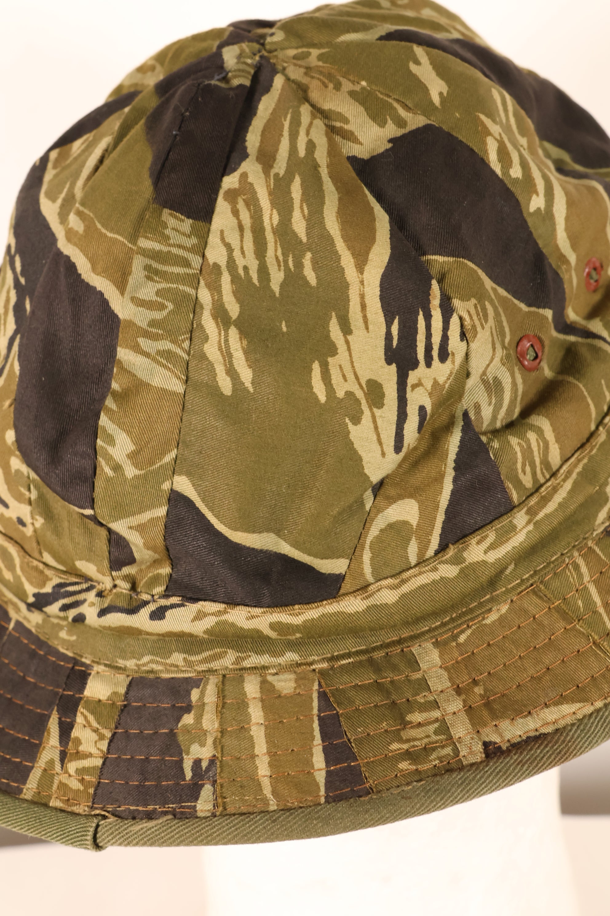 Authentic Fabric: South Vietnamese Marine Corps (VNMC) 3rd Pattern Transition-Period Fabric, Tiger Stripe Boonie Hat Replica