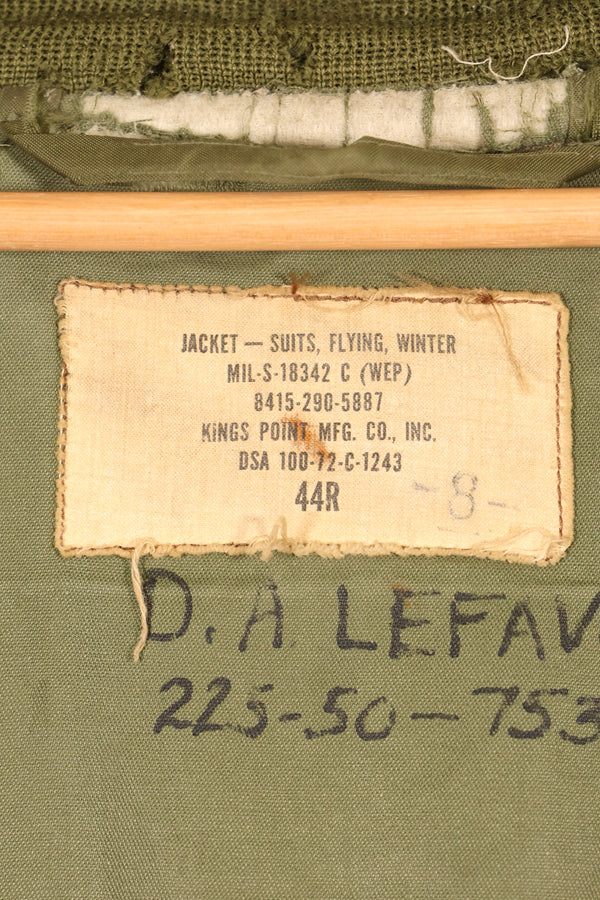 1972年契約　44R　アメリカ海軍　冬季用フライトジャケット　WEPジャケット　中古品