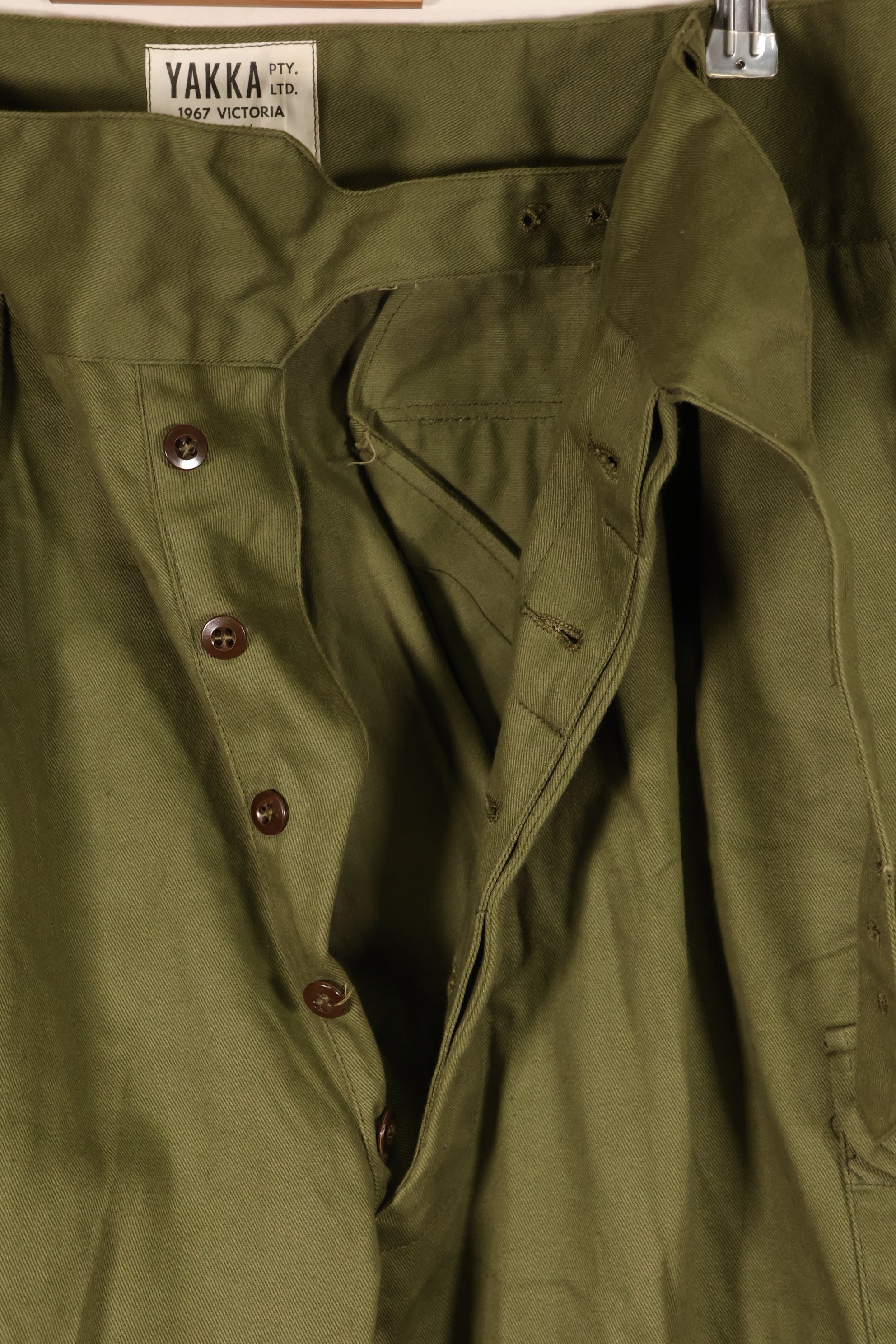 1967 Contract, Size 14, Australian Army, OD Utility Pants, Virtually Unused　