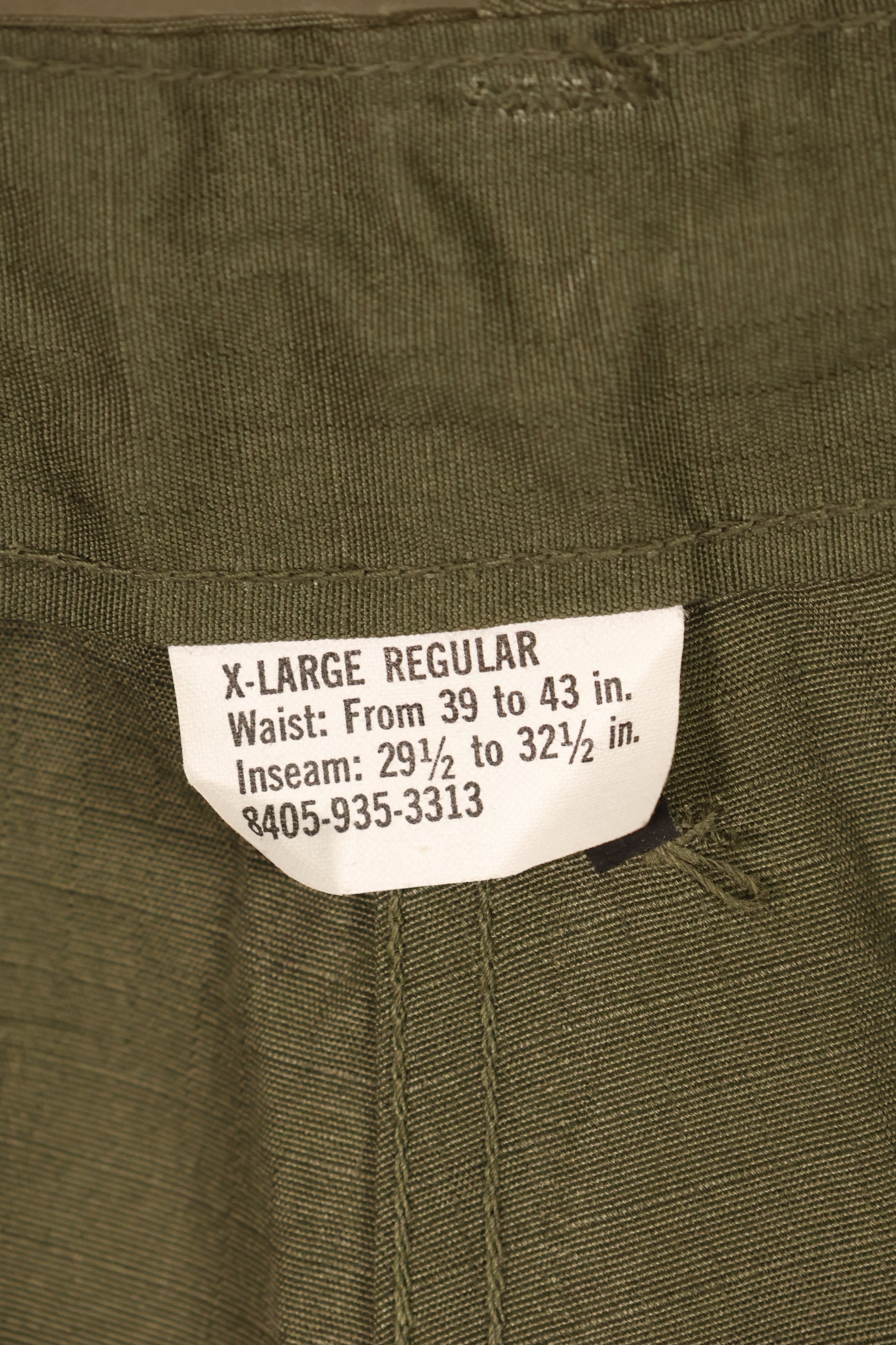 1969 Contract X-L-R 4th Model Ripstop Fabric Jungle Fatigue Pants—Virtually Unused