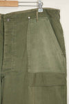 1940's U.S. Army HBT Utility Pants, large size, scratched, used.