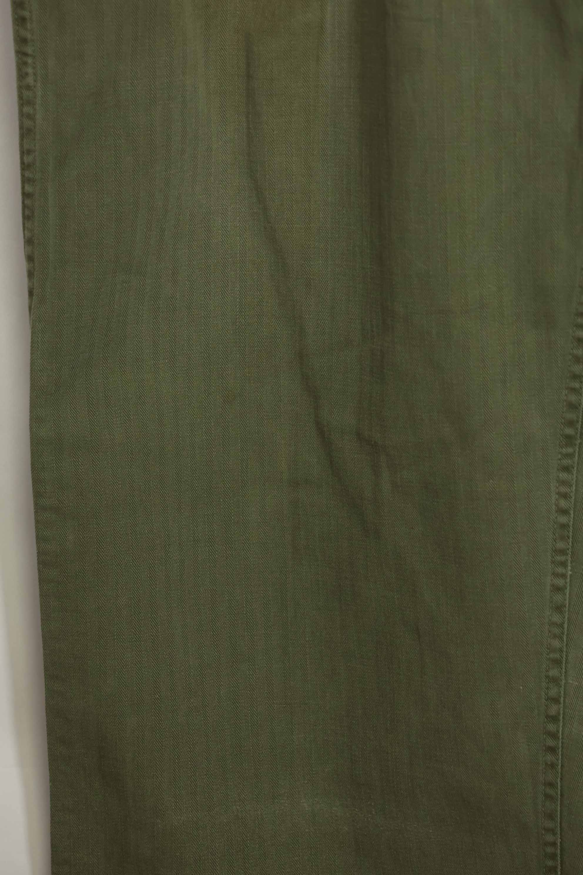 1940's U.S. Army HBT Utility Pants, large size, scratched, used.