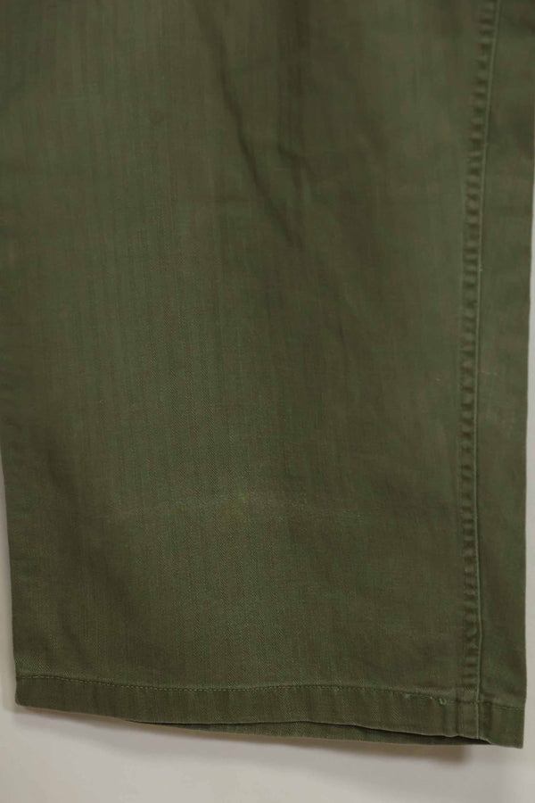 1940's U.S. Army HBT Utility Pants, large size, scratched, used.
