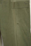 1940's U.S. Army HBT Utility Pants, large size, scratched, used.