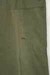 1940's U.S. Army HBT Utility Pants, large size, scratched, used.