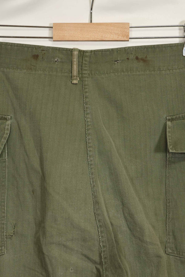 1940's U.S. Army HBT Utility Pants, large size, scratched, used.