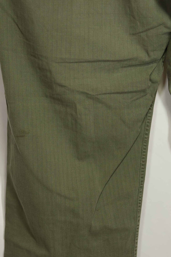 1940's U.S. Army HBT Utility Pants, large size, scratched, used.