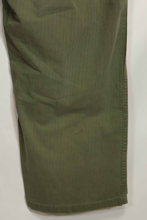 1940's U.S. Army HBT Utility Pants, large size, scratched, used.